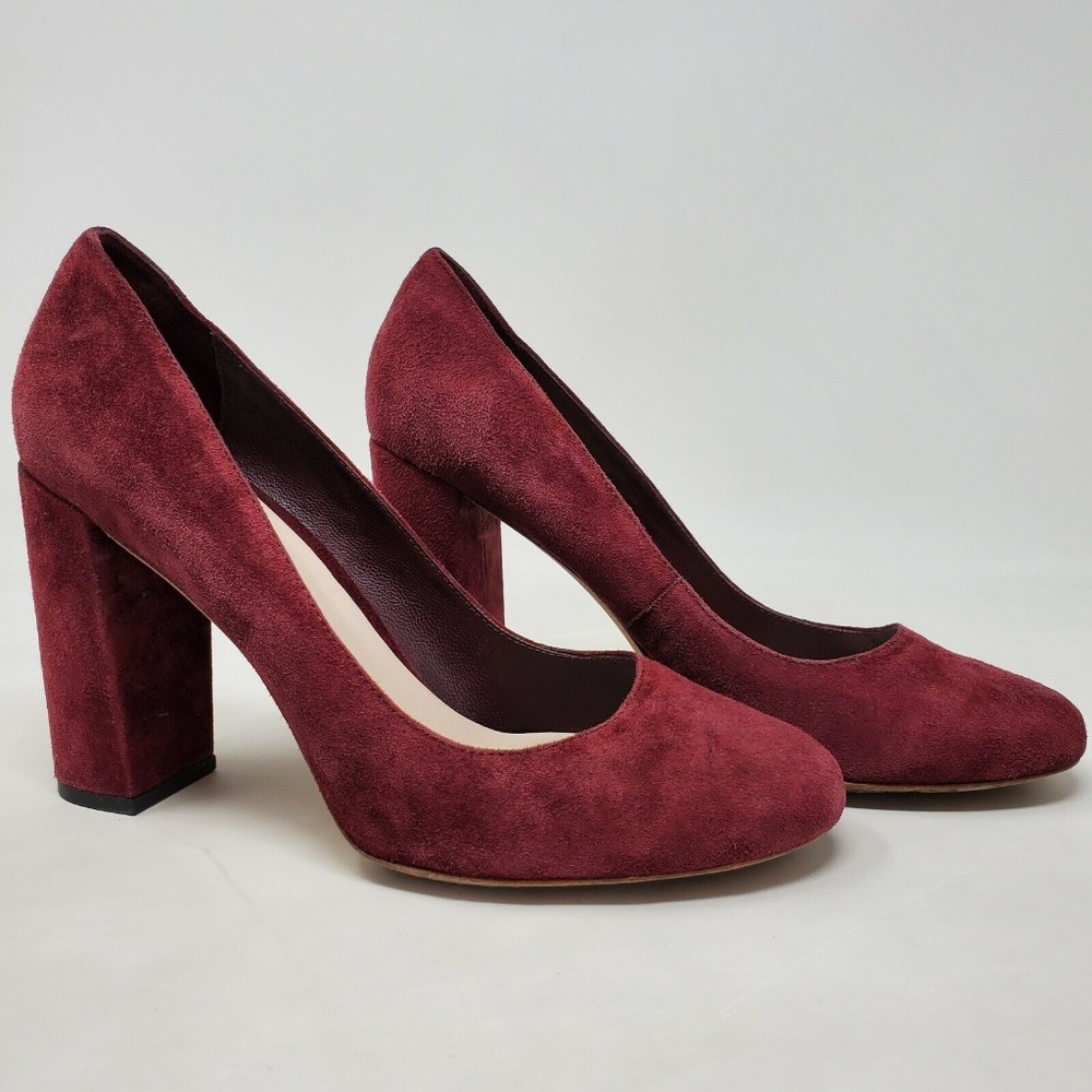 Loeffler Randall Women's Closed Suede Pump Heels Maroon Size US 6.5 B